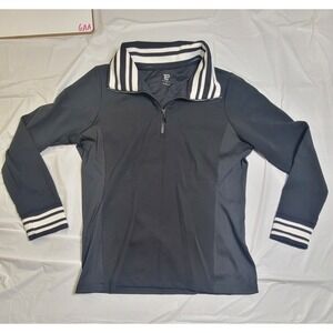 Womens Eastern Pacific quarter zip pullover.  Size Large.‎  Black/white